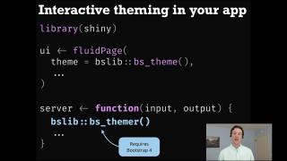 Carson Sievert | Custom theming in Shiny & R Markdown with bslib & thematic | RStudio